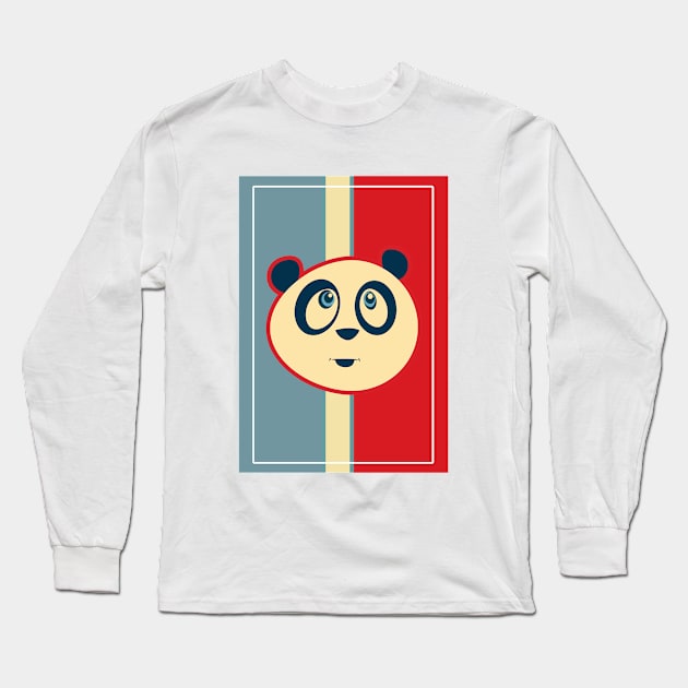 Panda Retro 3 Long Sleeve T-Shirt by adamzworld